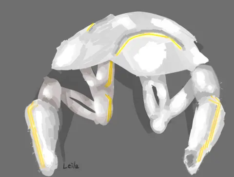 White Robot Crab Mech