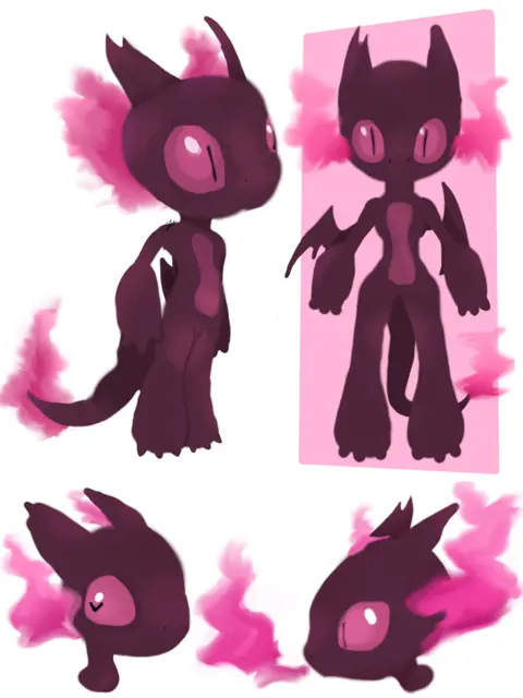 Purple Dragon Cat Creature Sheet