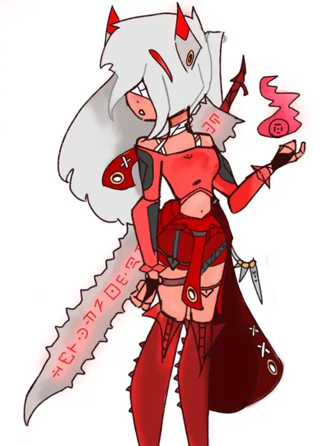 Crimson Demon Huntress Rune Sword