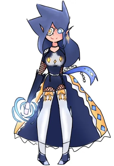 Blue Sorceress Casting Water Spell