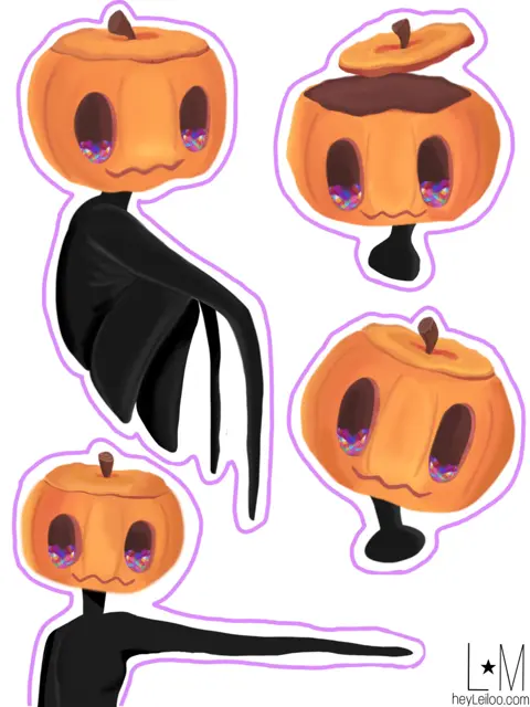 Pumpkin Head Character Stickers