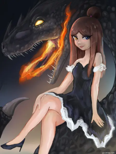 Girl And Dragon Ring Of Fire