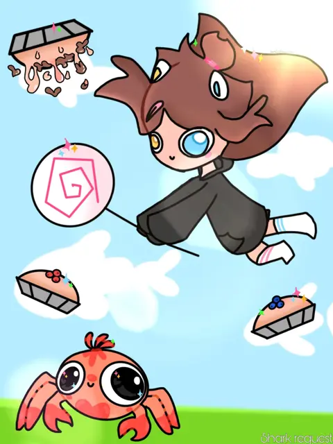Leiloo Flying With Pies And Crab