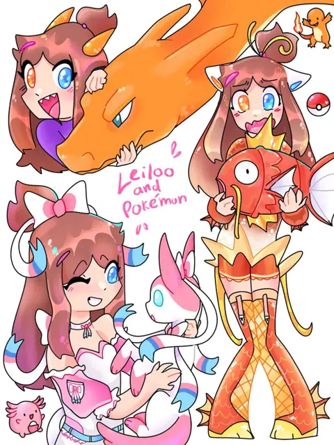 Leiloo And Pokemon Collage