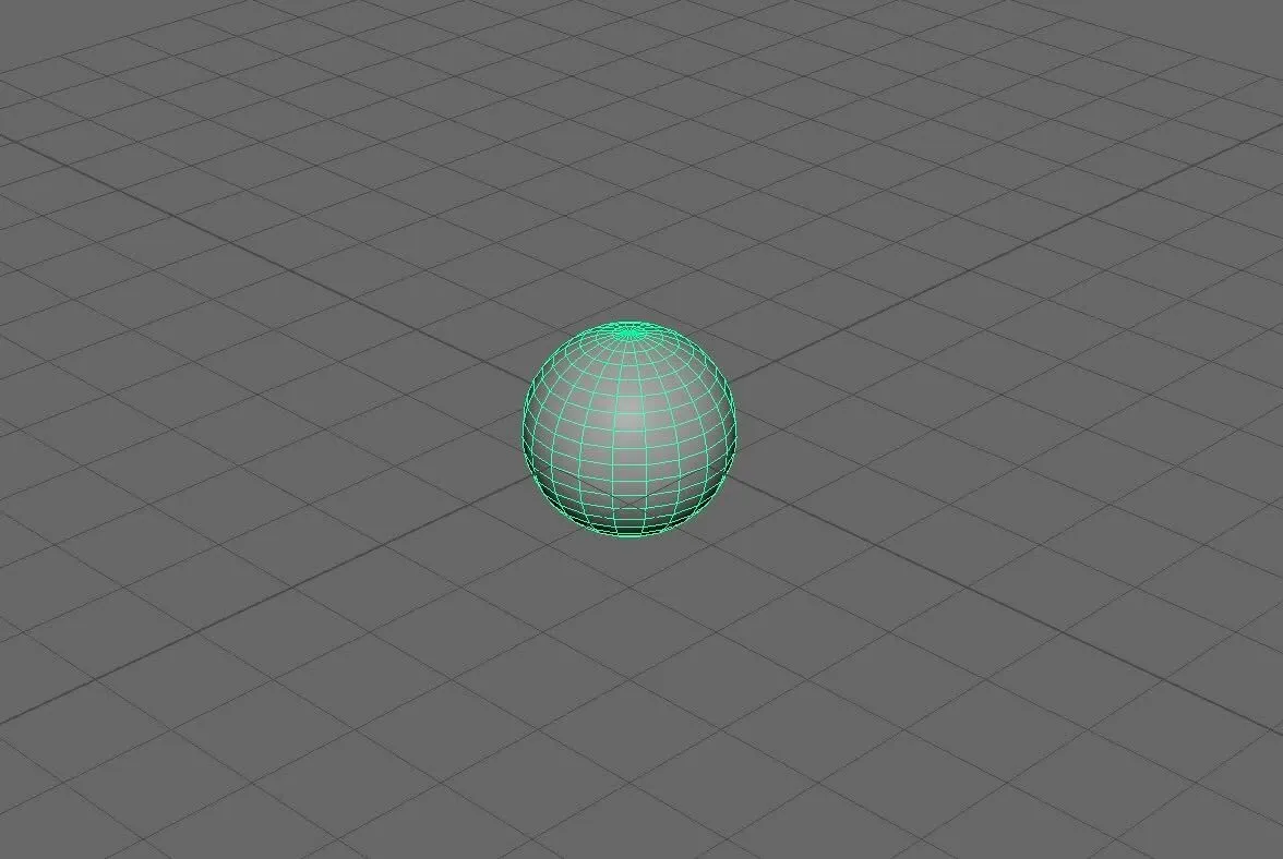 Autodesk Maya viewport in perspective view with the navigation gizmo and view-cube visible in the upper-right corner